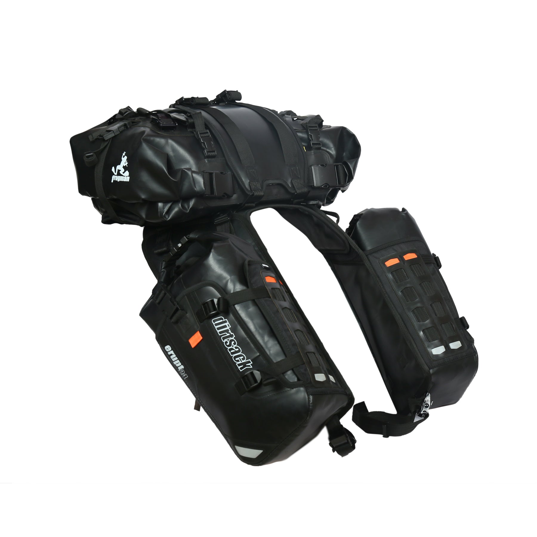 Dirtsack Erupt 24 All Black Rackless Luggage 12 litres per side
