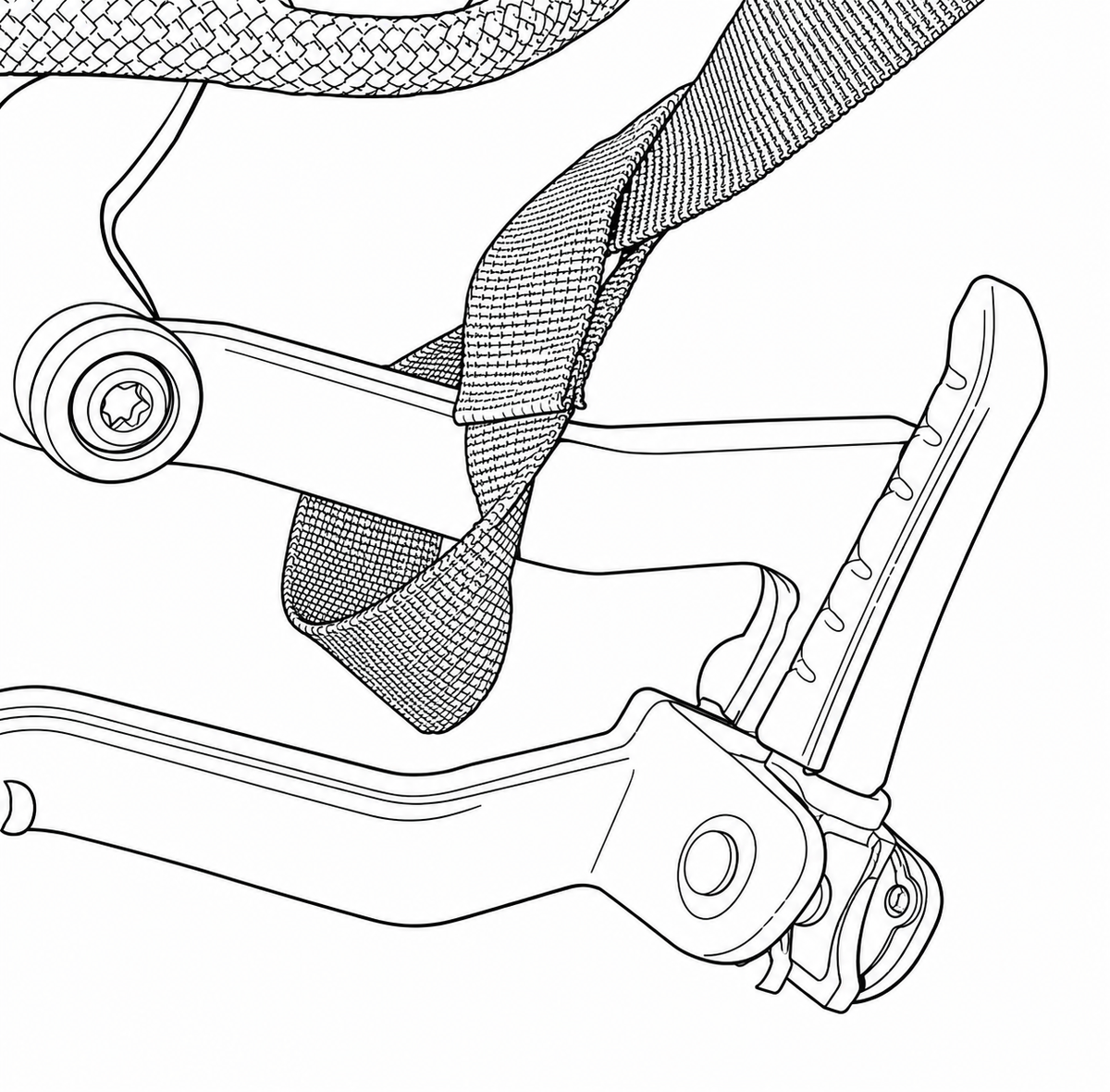 Rackless luggage footpeg strap (single)