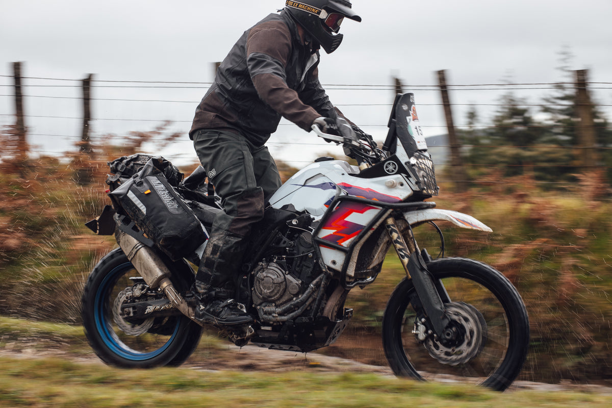 Yamaha Tenere 700 equipped with Dirtsack Erupt rackless luggage