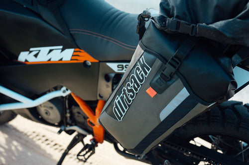 Dirtsack Erupt Rackless V2 Soft Luggage ADV Kit 2 x 24 litre All Black No Pannier Racks Needed