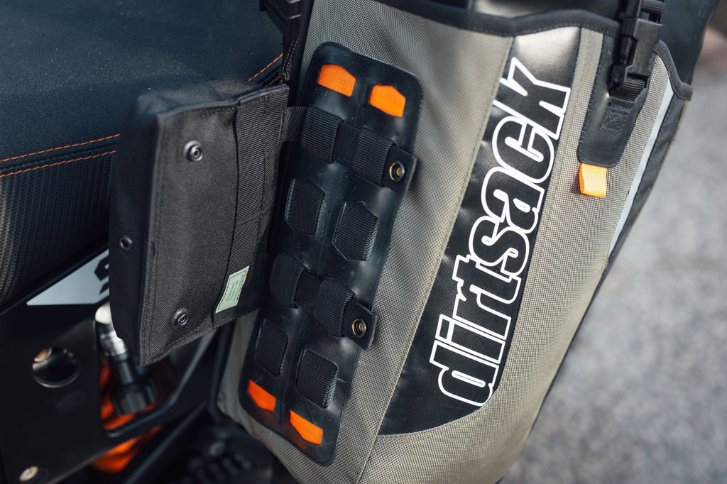 Dirtsack Erupt Rackless V2 Soft Luggage ADV Kit 2 x 24 litre Green / Black X-Wide No Pannier Racks Needed