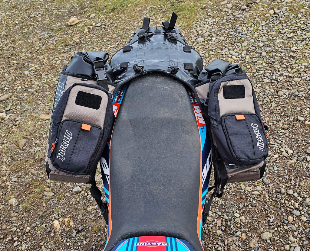 Dirtsack Erupt Rackless V2 Soft Luggage ADV 2 x 24L Sandstorm & Black X-Wide