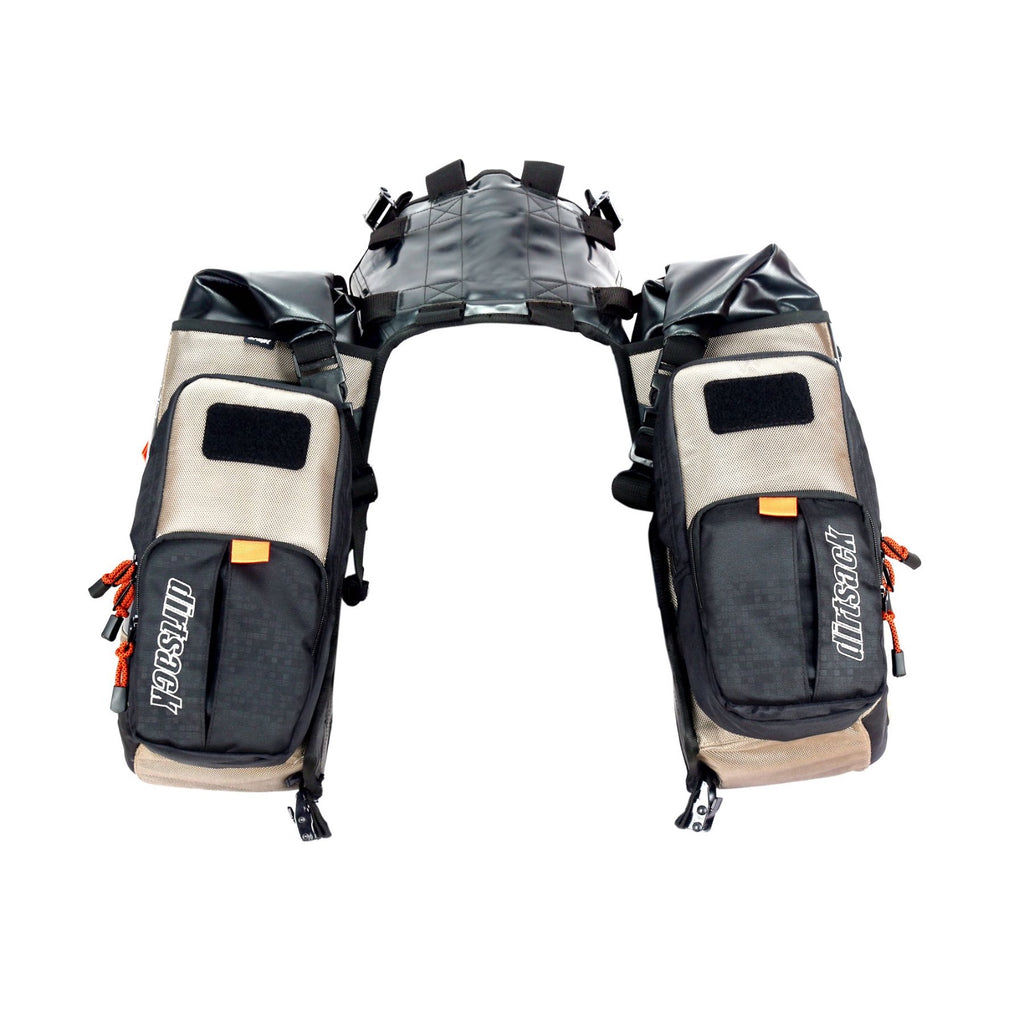 Dirtsack Erupt Rackless V2 Soft Luggage ADV 2 x 24L Sandstorm & Black Regular Width