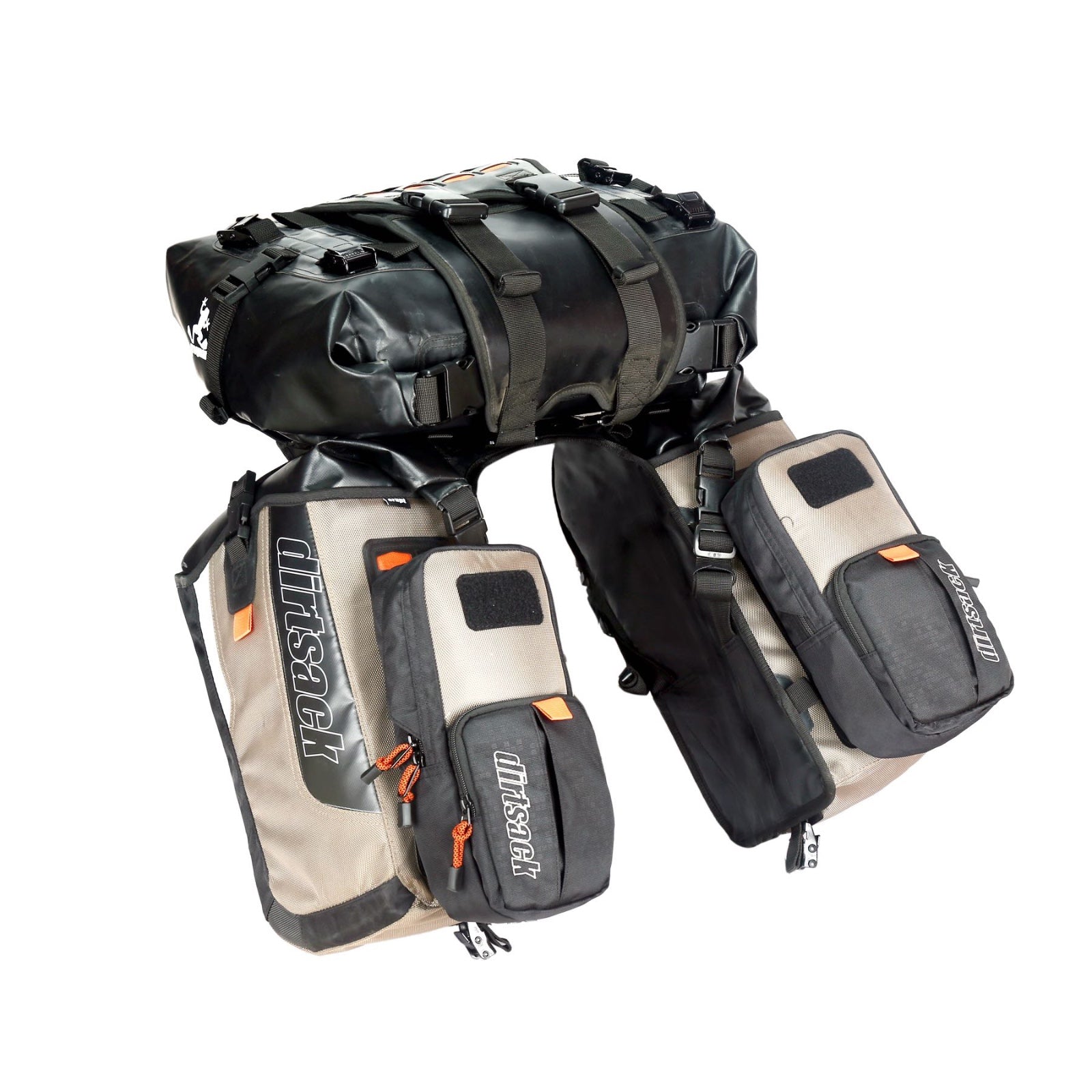 Dirtsack Erupt Rackless V2 Soft Luggage ADV 2 x 24L Sandstorm & Black Regular Width