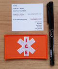 ICE In Case of Emergency Contact Patch for Dirtsack Rackless Aux Pouches