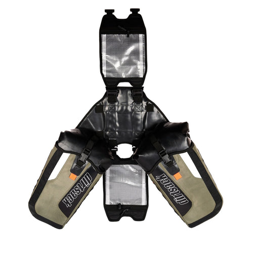 Dirtsack Erupt Rackless V2 Soft Luggage ADV Kit 2 x 24 litre All Black X-Wide No Pannier Racks Needed