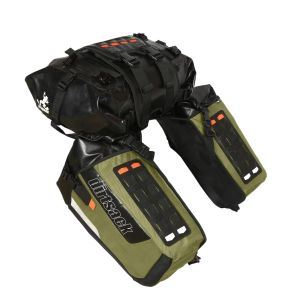 Dirtsack Rackless Luggage 2 x 24 litre Green/Black Fuel Cut Out 690/701 450 Rally